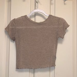 Nude cropped t shirt